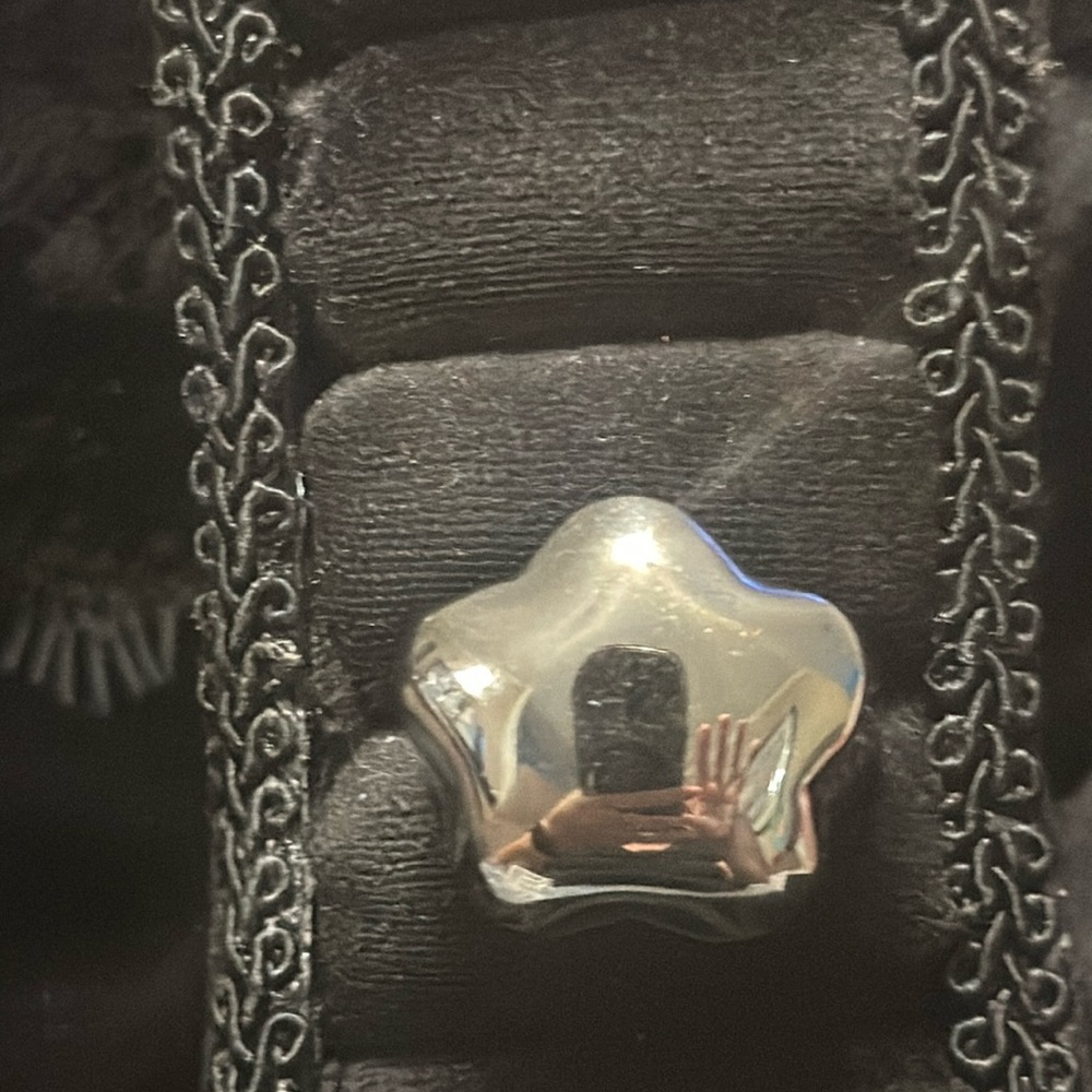 Star/Flower Metal Fashion Ring Silver Tone